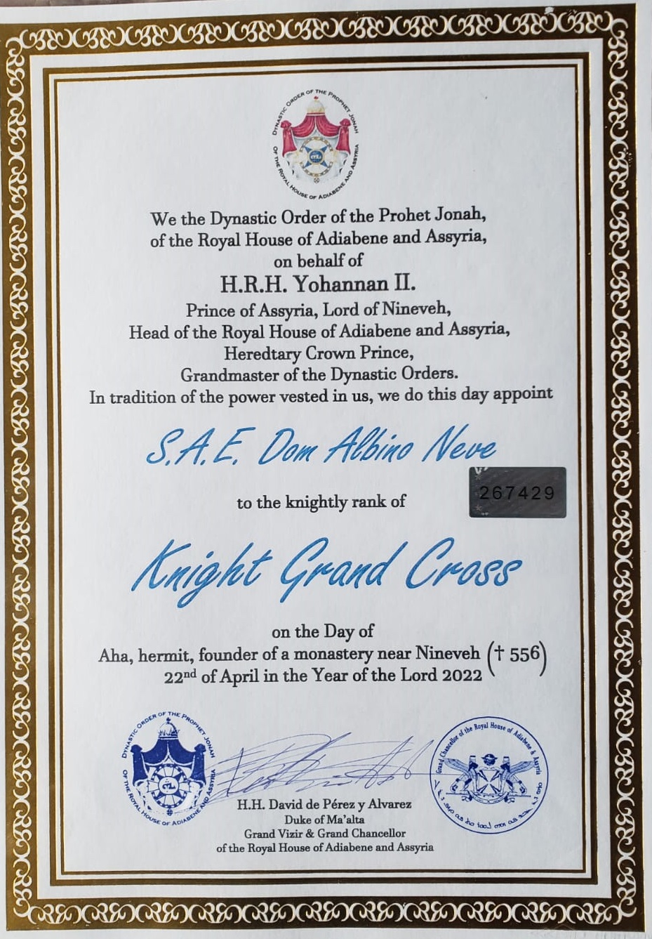 Documento: Knight Grand Cross